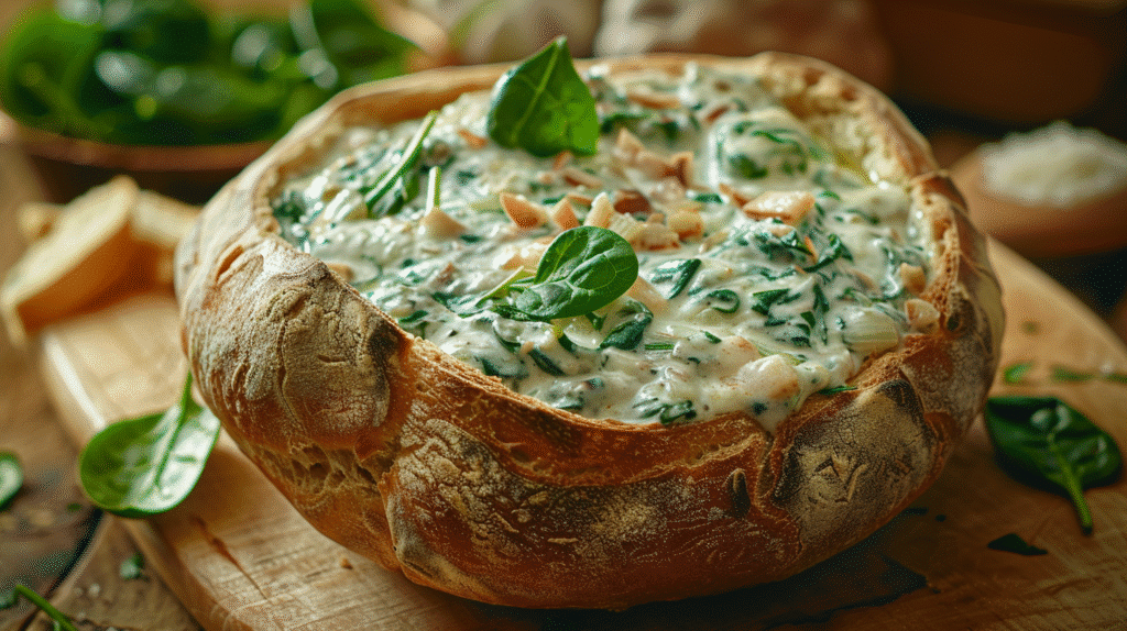 Knorr Spinach Dip Recipe – The Best Creamy, Easy & Iron-Rich Appetizer 2 knorr spinach dip recipe in bread bowl – creamy and iron-rich appetizer